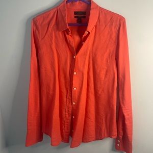 JCrew Linen Coral Button Down Size 8